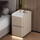 2026超窄床頭柜小型輕奢高級感實(shí)木極窄床邊柜現代簡(jiǎn)約臥室小柜子 卡其色（巖板款） 30*40*50