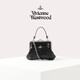 Vivienne Westwood西太后土星餃子包手提斜挎鱷魚(yú)紋女包禮物 黑色銀標鱷魚(yú)紋餃子包 中包