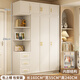 卿似【免費安裝】全實(shí)木衣柜家用臥室平開(kāi)門(mén)簡(jiǎn)約奶油風(fēng)兒童白色大衣櫥 160*55*240cm三門(mén)衣柜+邊柜+頂柜