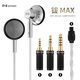 HZ HZSOUND鈸MAX平頭耳塞入耳式有線高音質(zhì)HiFi 4.4可換插頭均衡耐聽 銀色