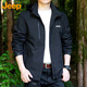吉普（JEEP）夾克男春秋季休閑連帽外套男士潮流寬松沖鋒上衣服男裝 黑色4XL