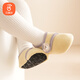 貝瑞加（Babyprints）寶地板襪秋冬加絨嬰兒襪子室內軟底學(xué)步襪套保暖隔涼柔軟 黃M
