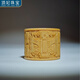 頂妃（DING FEI）金絲實(shí)心竹扳指玉竹文玩雕刻心經(jīng)戒指男指環(huán)留皮手工扳指實(shí)心竹 玉竹古獸扳指