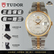 【二手99新】帝舵（TUDOR）男表王子與公主系列18K金機械男士腕表日歷夜光顯示手表生日紀念日禮物 36mm-銀布紋鉆刻雙歷M76213-0008