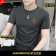 JASONWOOD高端品牌男裝短袖t恤男士夏季冰絲莫代爾圓領(lǐng)休閑速干體恤上衣服 高檔深灰色【現貨速達】 2XL 【建議150-165斤左右】