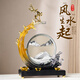 創(chuàng)意風生水起流沙畫擺件工藝品酒柜客廳新款輕奢高檔玄關辦公裝飾 風生水起流沙畫擺件-黑色
