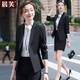 晨芙職業(yè)裝小西裝外套女春商務(wù)經(jīng)理正裝小個(gè)子西服套裝酒店上班工作服 黑色單件西裝 XL 建議110-120斤