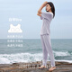 覓絲（Agentmuse）裸感睡衣女莫代爾超柔短袖長(cháng)褲帶胸墊家居服套裝812T淺紫色XL
