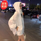JERRIE MOCK夏季連帽防曬衣女2024新款韓版炸街輕薄透氣小個子防曬服外套 白色 S（建議110斤以內(nèi)）