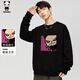 HIPANDA衛衣男秋季趣味印花套頭圓領(lǐng)寬松休閑基礎款百搭上衣黑色XL