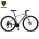 蘭博基尼(AUTOMOBILI LAMBORGHINI）公路車(chē)自行車(chē)成人瓜車(chē)賽車(chē)變速男青少年女學(xué)生城市通勤平把單車(chē) 平把鈦金灰 L【推薦170-195cm】 24速線(xiàn)拉油碟