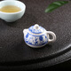 陶瓷迷你青花小茶壺茶寵擺件小號白瓷指尖壺茶玩袖珍功夫茶具配件 青花-西施壺