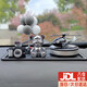 齊選汽車(chē)擺件合金車(chē)模型車(chē)載香水中控臺(tái)擺件車(chē)內(nèi)搖頭公仔飾品淡香男士 亮銀熊+飛機(jī)+相機(jī)+墊+氣球送香薰