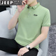 JEEP SPIRIT吉普短袖T恤男夏季半袖翻領(lǐng)POLO商務(wù)休閑純色保羅衫半截袖工 A126-1-K213綠色 L （110-125斤）