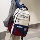 叢林?zhù)B百搭減負雙肩包男學(xué)院風(fēng)初中生高中學(xué)生書(shū)包女生大容量電腦背包 白紅藍【網(wǎng)球拍繩子】