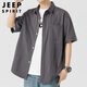 JEEP SPIRIT吉普冰絲短袖襯衫男士夏季休閑半袖上衣服夏天襯衣潮流涼感外套