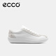 愛步（ECCO）25年夏季新款牛皮平底休閑德訓板鞋 柔酷零點男鞋537754 白色40