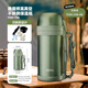 膳魔師（THERMOS） 新款真空304不銹鋼保溫大容量戶(hù)外運動(dòng)壺FFW-1000/FDH-2005 TCDH-1706苔蘚綠附壺套1600ml