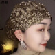 抒融穆斯春夏秋回族帽子包頭巾媽媽款方便款蓋頭巾紗巾蓋包頭套冬女 咖啡色梅花釘珠 可調節