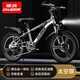 潮鴿碟剎減震兒童自行車(chē)中大童青少年男女孩7-16歲學(xué)生腳踏變速山地車(chē) 【太空銀】馭風(fēng) 碟剎一體輪 變速 24寸【身高145-170cm】約10-16歲