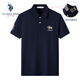 U.S. POLO ASSN.US保羅短袖polo衫男條紋薄款商務(wù)翻領(lǐng)polo領(lǐng)衫修身百搭上衣男裝 藏青【純棉】108 XL 175（135-145斤左右）