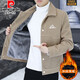皮爾卡丹（pierre cardin）夾克男秋冬季燈芯絨加絨外套2025潮流帥氣休閑韓版翻領(lǐng)條絨褂子男 卡其色加-絨 加厚 2XL 135-150斤