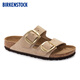 BIRKENSTOCK勃肯德國進(jìn)口大扣女款牛皮絨面革時(shí)尚Arizona雙扣拖鞋 沙色窄版1024064 37