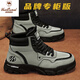 西域駱駝（VANCAMEL）馬丁靴男款冬季加絨保暖棉鞋登山運(yùn)動(dòng)復(fù)古大黃靴男士高幫工裝棉靴 青石綠【單鞋款】 41