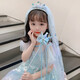 桑紀（SANGJI）愛莎頭飾女童冰雪奇緣發(fā)飾皇冠頭紗魔法棒公主蝴蝶結(jié)假發(fā)發(fā)夾發(fā)箍 公主長披紗發(fā)箍+皇冠手杖(主圖款