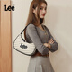 Lee女士包包飛織丹寧腋下包新款通勤休閑手拎手拿包節日送女友禮物 米白色【肩帶獨特五金logo】