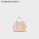 CHARLES&KEITH插帶兔耳托特包手提斜挎包婚包包女包生日七夕禮物CK2-50781362 Nude肉色 M