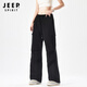JEEP SPIRIT吉普沖鋒褲男女春夏季速干冬季加絨運(yùn)動戶外防水風(fēng)休閑工裝長褲子 男女同款-黑色【常規(guī)款】 M