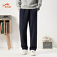 貴人鳥(niǎo)休閑長(cháng)褲男春夏針織直筒褲棉質(zhì)闊腿運動(dòng)褲 藏青色【常規款】 XL
