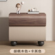嘉帝揚中古風(fēng)創(chuàng  )意床頭柜意式輕奢可旋轉儲物柜2025新款奶油風(fēng)實(shí)木柜子 【G3實(shí)木+貓抓皮】胡桃木+下卡其 50*40*50