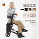 HOEA老年人手推車(chē)多功能可折疊助步器鋁合金帶輪帶座助行器折疊代步車(chē) 黑色四輪車(chē)+輕便折疊+購物出行（單拐） 說(shuō)明書(shū)