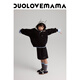 DUOLOVEMAMA“多多獸”兒童連帽衛衣男女童寬松針織休閑外套春 精靈黑【現貨】 120 cm