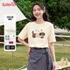 班尼路（Baleno）純棉寬松T恤短袖女2025年夏季新款潮流休閑圓領(lǐng)甜美可愛(ài)風(fēng)上衣