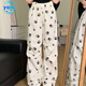 YOMC美式可愛(ài)狗爪闊腿高腰休閑褲女2025秋季百搭個(gè)性修身遮肉甜美長(cháng)褲 狗爪印長(cháng)褲白色 S 60-85斤