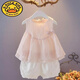 G.DUCKKIDS2025新款女小童洋氣女寶寶夏裝兩件套1一3歲純棉嬰兒衣服時(shí)尚韓版 蝴蝶套裝粉 90 建議(12-1歲半)