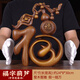 鼎迷實(shí)木雕福字招財(cái)葫蘆擺件五福臨門工藝品客廳玄關(guān)酒柜裝飾喬遷禮物 中號(hào)花梨木 福字葫蘆