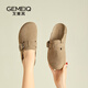 戈美其（GEMEIQ）戈美其商場(chǎng)同款包頭勃肯鞋半拖鞋女2025新款厚底穆勒鞋超火涼拖鞋 淺黃色 【跟高3CM】 36