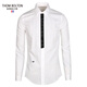 湯姆波爾頓 THOM BOLTON襯衫男士長(cháng)袖春秋高端小蜜蜂刺繡門(mén)筒拼色純棉商務(wù)修身免燙襯衣男 白色 （長(cháng)袖） XL / 180/41(建議75-83kg)