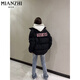 棉致立領(lǐng)不跑棉加厚棉服女2023新款棉衣秋冬季外套女面包服羽棉襖絨服 黑色【M58070高品質(zhì)】 L 110-120斤
