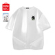名創(chuàng)優(yōu)品（MINISO）純棉短袖男款t恤夏季2025新款日系潮流學(xué)生休閑簡約風(fēng)百搭半袖男 白色(發(fā)財貓胸標(biāo)) L /175(30天質(zhì)量問題全額退)