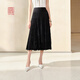 EP雅瑩[睫毛裙]高端系列 波浪百褶針織半身裙春季商場(chǎng)同款9301A 黑色 S