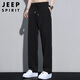 JEEP SPIRIT吉普褲子男春夏季休閑褲男士冰絲薄款運(yùn)動(dòng)速干寬松直筒闊腿長(zhǎng)褲