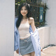 九寸陽(yáng)光藍(lán)色條紋襯衫外套女防曬襯衣2025新款女夏春秋季韓系上衣小個(gè)子 M （推薦體重45/55KG）