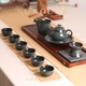 蘇蔻龍泉功夫茶具鐵胎青瓷陶瓷茶壺蓋碗茶杯禮盒辦公室茶室送禮 鐵胎青茶壺十一件套
