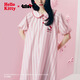 野獸派家居（tbh）Hello Kitty天絲棉家居睡裙四季可外穿長(zhǎng)袖睡衣女 天絲棉短款家居裙 粉紅條紋 M