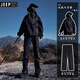JEEP SPIRIT黑武士防水沖鋒衣套裝男款春秋兩件套登山服美式機能戶(hù)外爬山褲子 黑色沖鋒衣+黑色沖鋒褲 XL